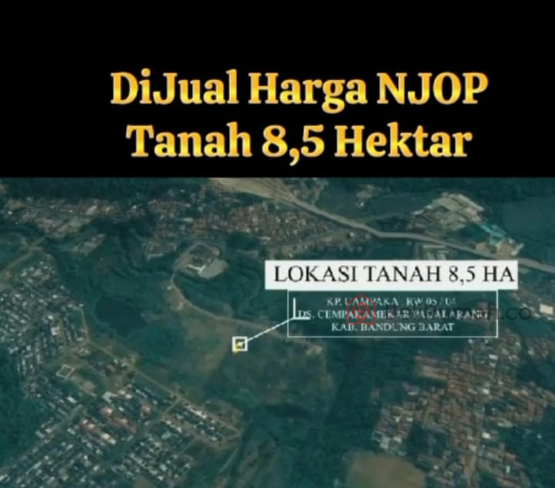Dijual Tanah 8,5 Hektar Harga NJOP di Padalarang - BeliRumah